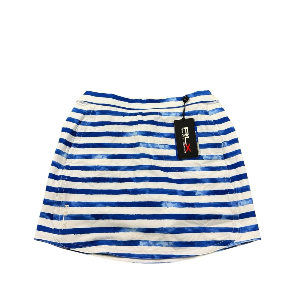 RLX Ralph Lauren Blue White Striped Women's Performance Tennis Skirt XXS NWT